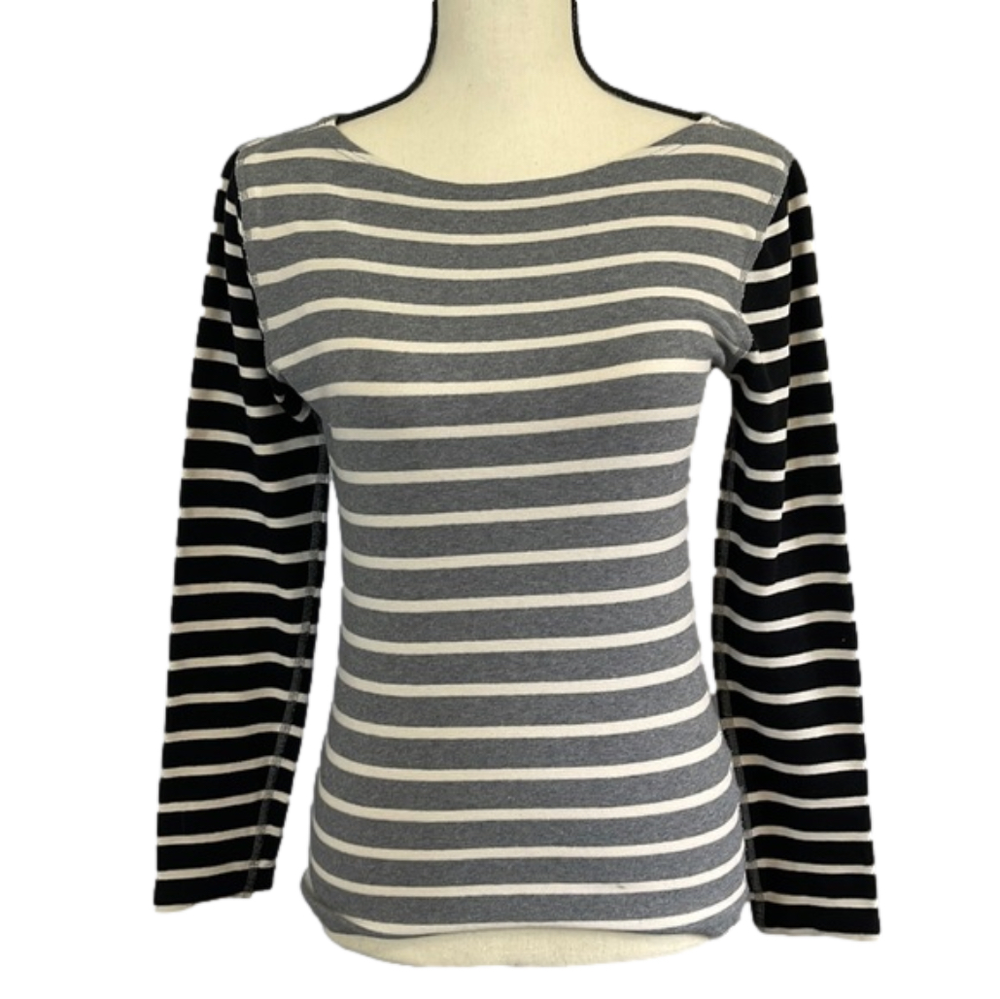 Women’s J. Crew Black/White & Gray/White long sleeve shirt - Small